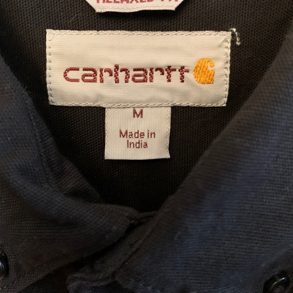 NWOT Men’s black Carhartt canvas work shirt medium
